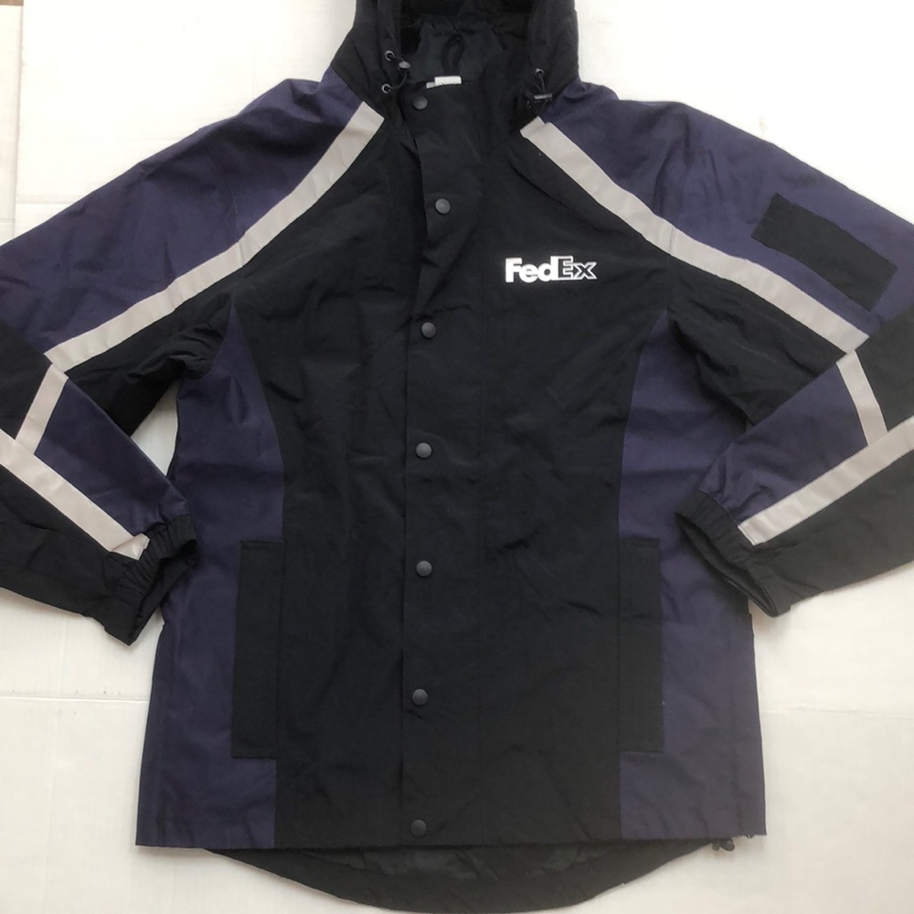 FedEx Employee Work Coat Jacket w/ Hood Size Medium Stan Herman Designed